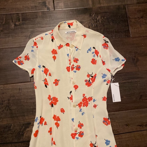 NWT REFORMATION floral dress $100 OFF Size 4 - Picture 6 of 7